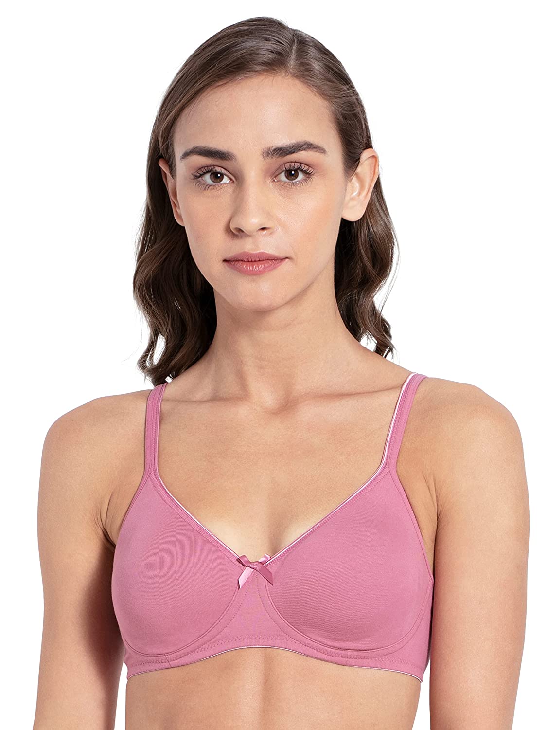 Women's Wirefree Non Padded Super Combed Cotton Elastane Stretch Full  Coverage Everyday Bra with Contoured Shaper Panel and Adjustable Straps -  Skin